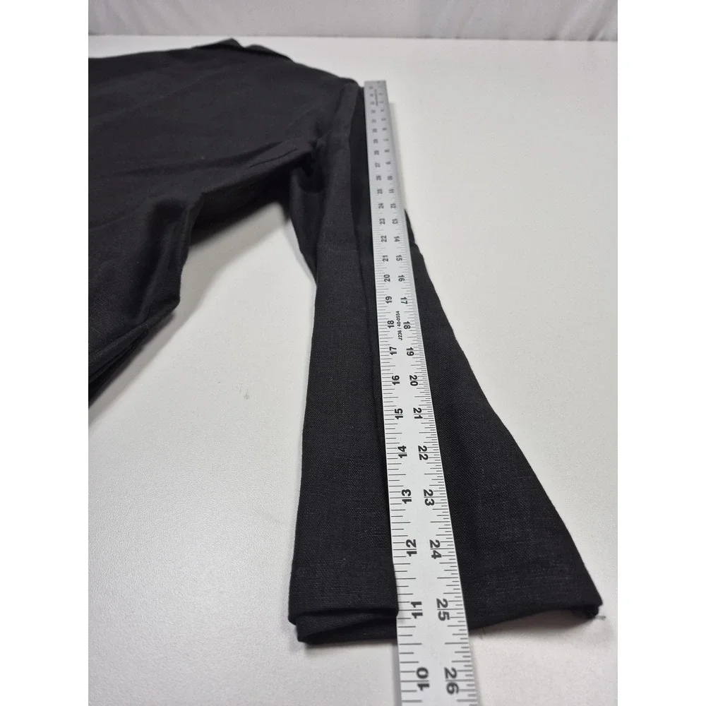 VTG Millenia Suit Mens L Black 100% Linen 2 Piece 36x36 USA NWT Unhemmed Summer